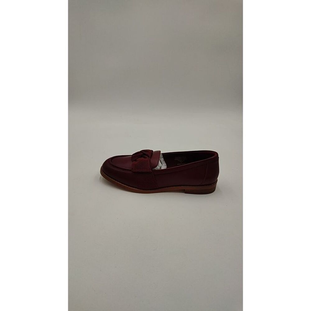 Quince Women Italian Leather Bow Penny Loafer Wine Shoes 7